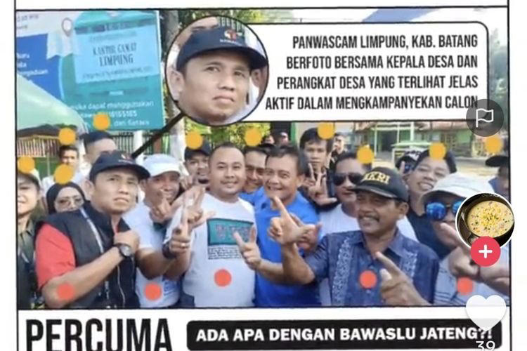 Panwaslu Batang Terima Sanksi dari Bawaslu Usai Foto Bersama Cagub Jateng Viral di Media Sosial